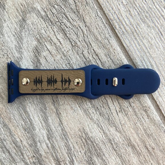 Be Joyful In Hope...Faithful In Prayer Band For Apple Watch 38-42mm - Navy - Picture 1 of 3